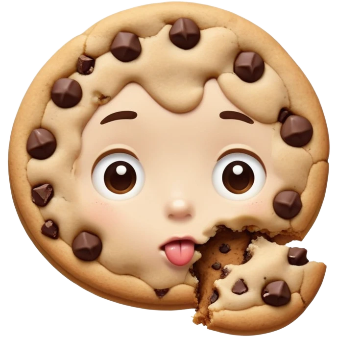 Kid licking cookie emoji