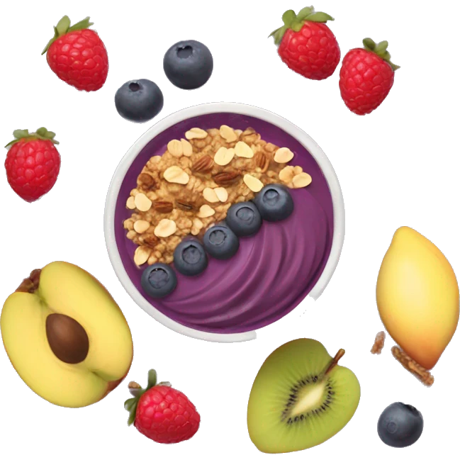 acai bowl with granola and fruit  emoji