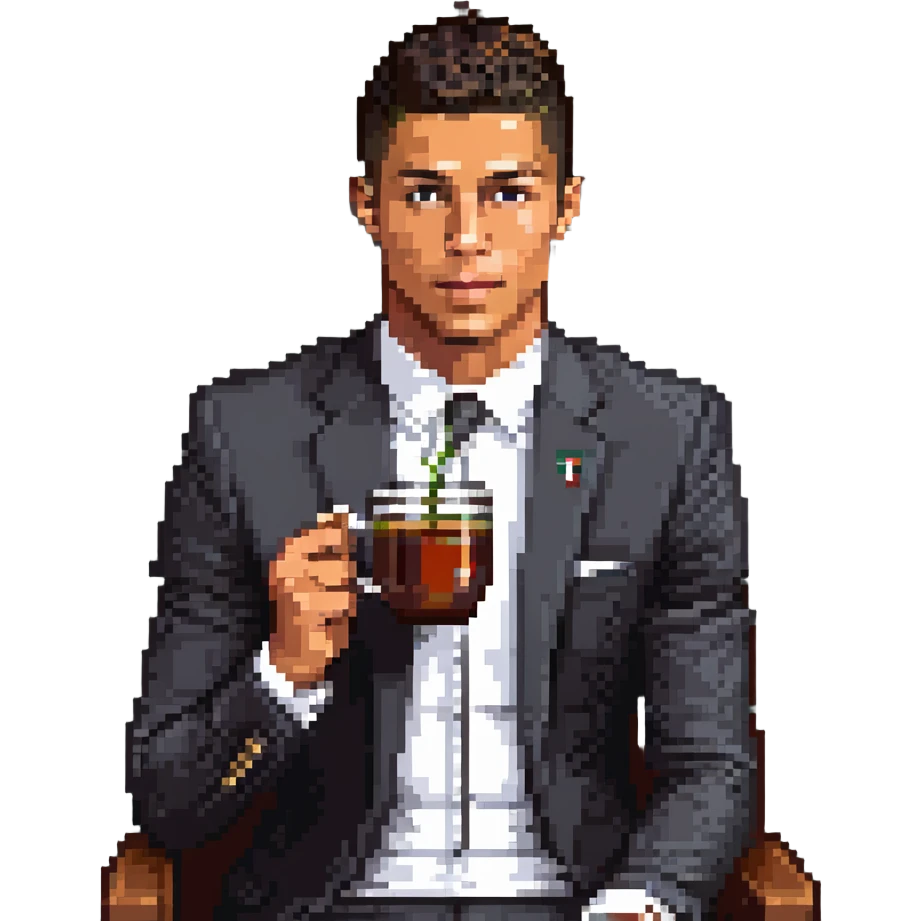 Cristiano Ronaldo drinking tea emoji