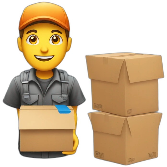 Courier with box, delivery for store  emoji