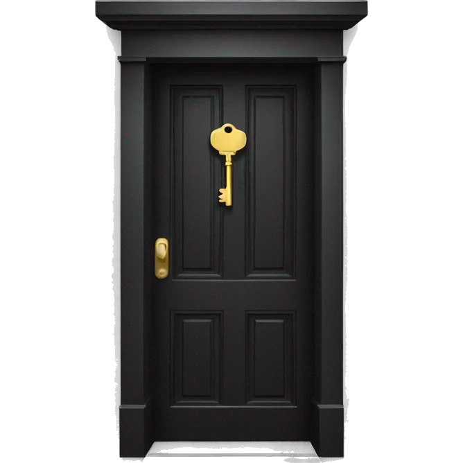 black door with a key emoji