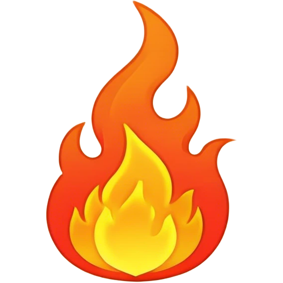 Fire outline neon emoji