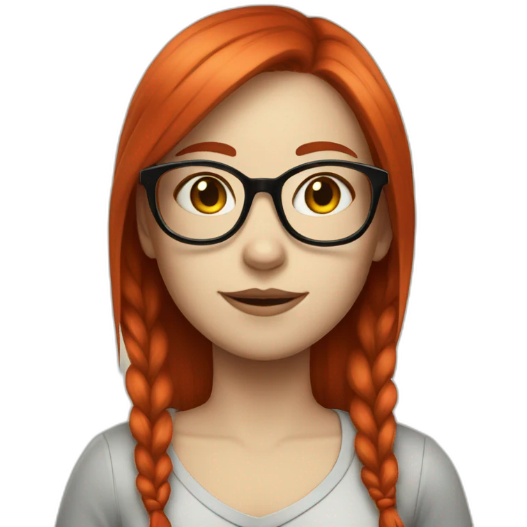 Girl in glasses red hair white skin  emoji