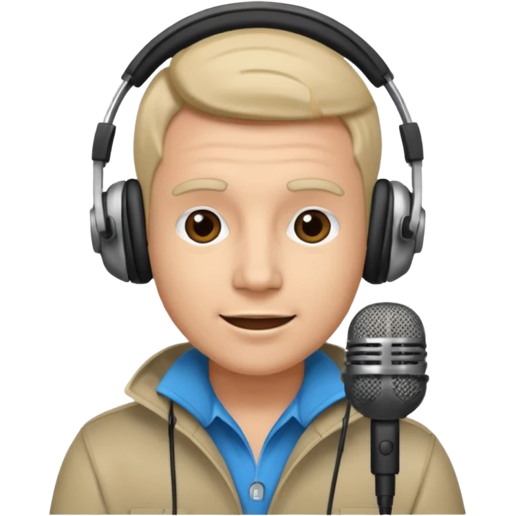 a radio host with headphone and microphone emoji