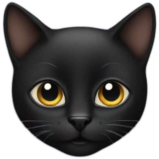 black cat with a short nose emoji