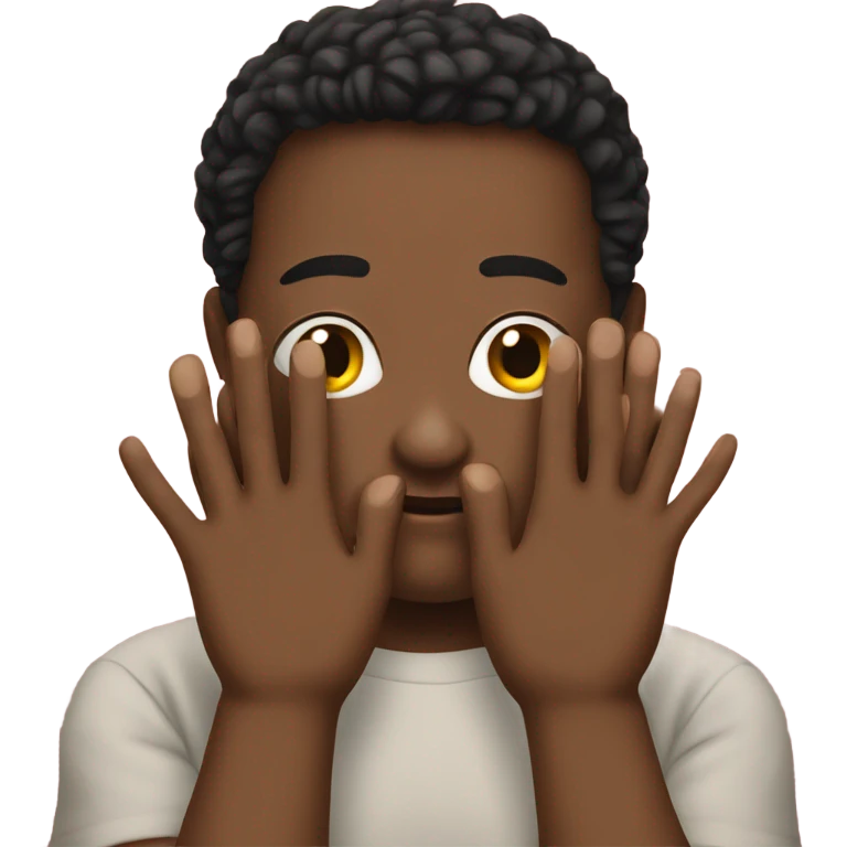 Hiding behind hands emoji