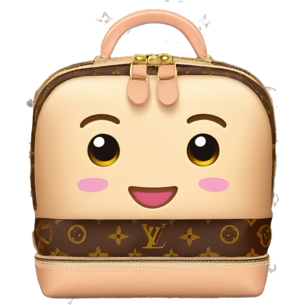 Kawaii Louis Vuitton cosmetic bag  emoji