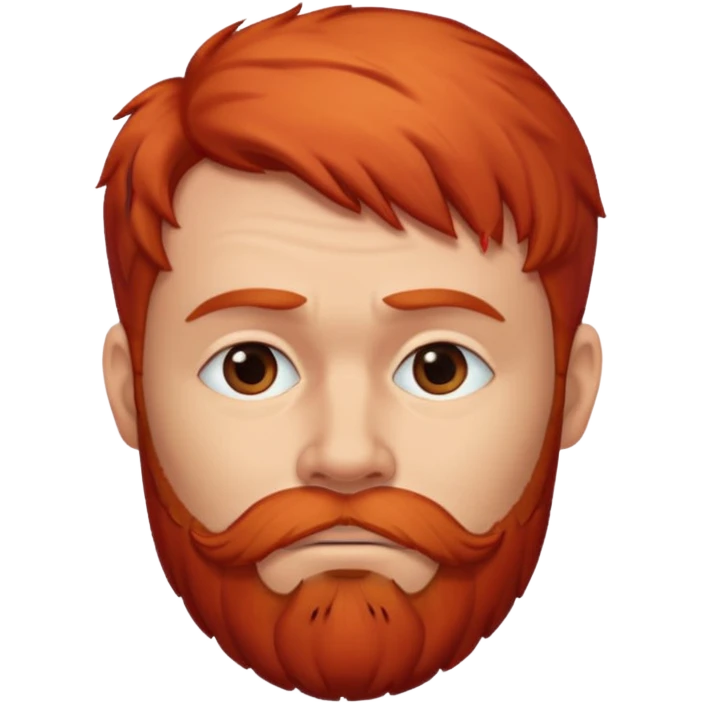 Sad kissy face red beard guy emoji