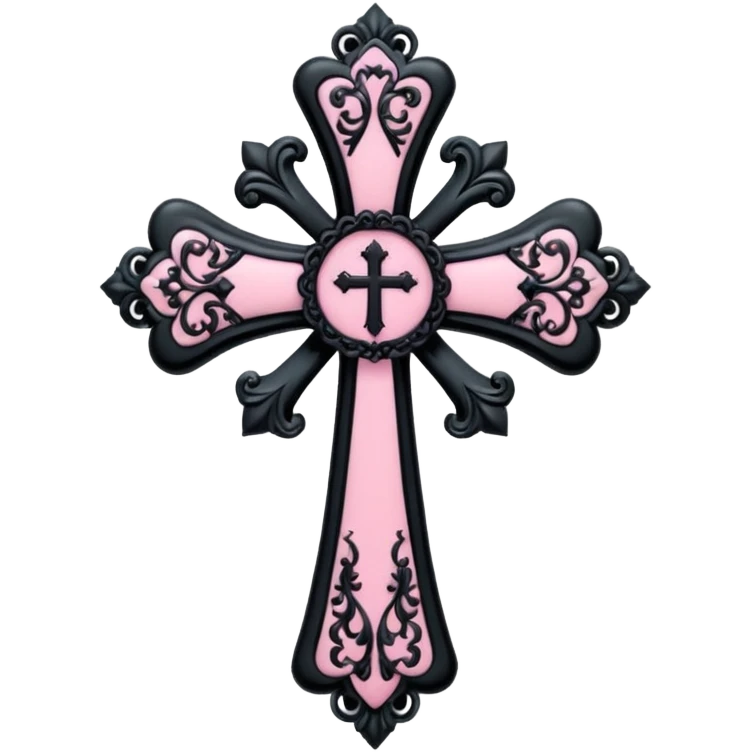 soft cute black pink goth cross , no woman emoji