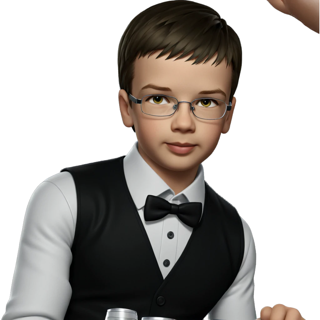 handsome bartender with glasses emoji
