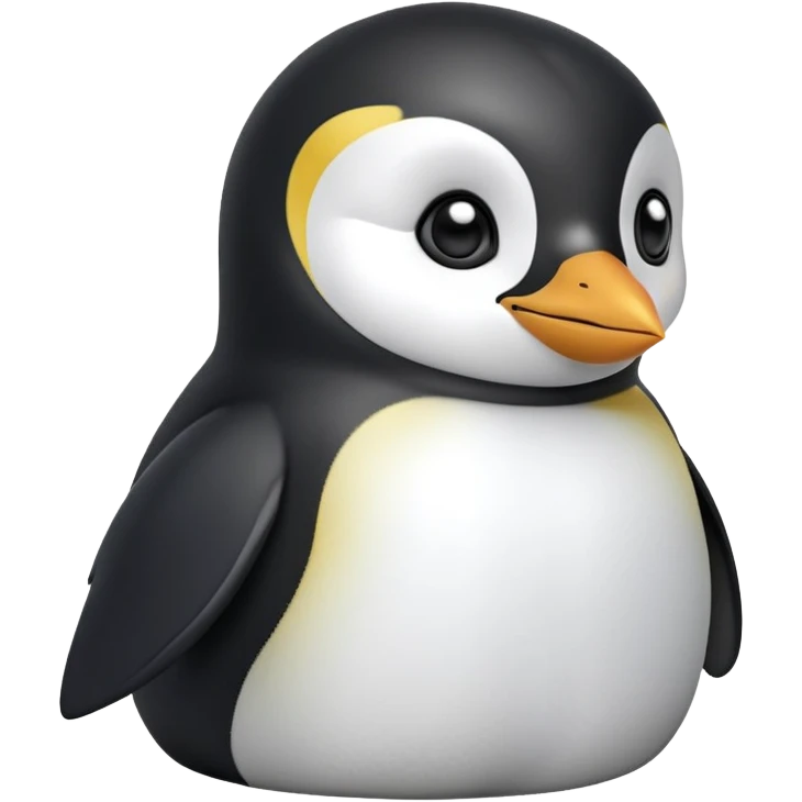 cinematic-cute-emperor-penguin-portrait-emoji,-head-tilted-playfully-and-inquisitively,-with-glossy,-pristine-plumage,-sparkling-eyes-filled-with-curiosity,-simplified-yet-irresistibly-adorable-features, black, large black eyes face, zoomed in emoji