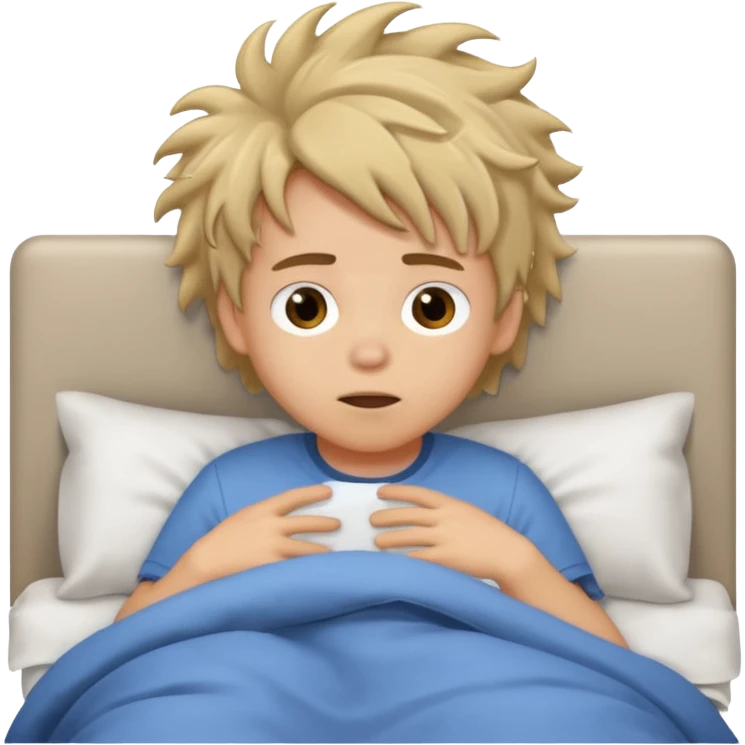 emoji- of a cute boy waking up in bed emoji