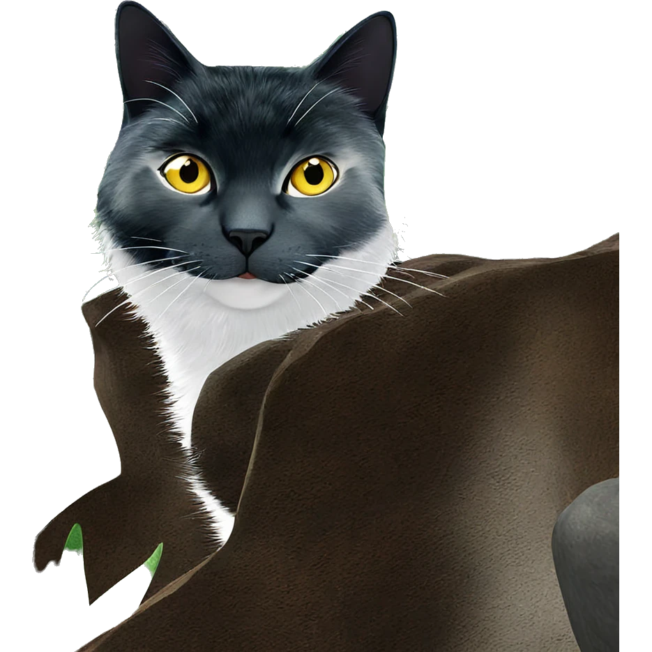 cat among leaves and plants emoji