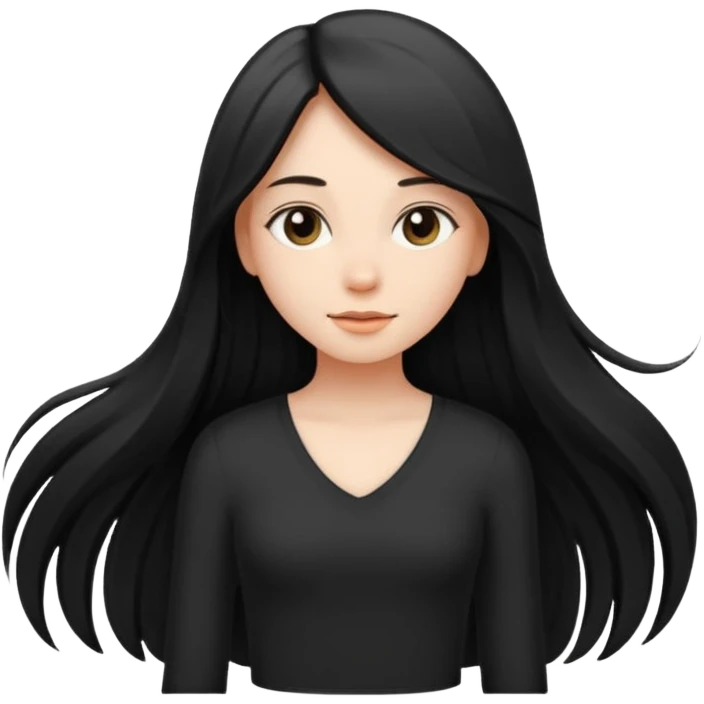 girl with very long straight hair down to her waist emoji