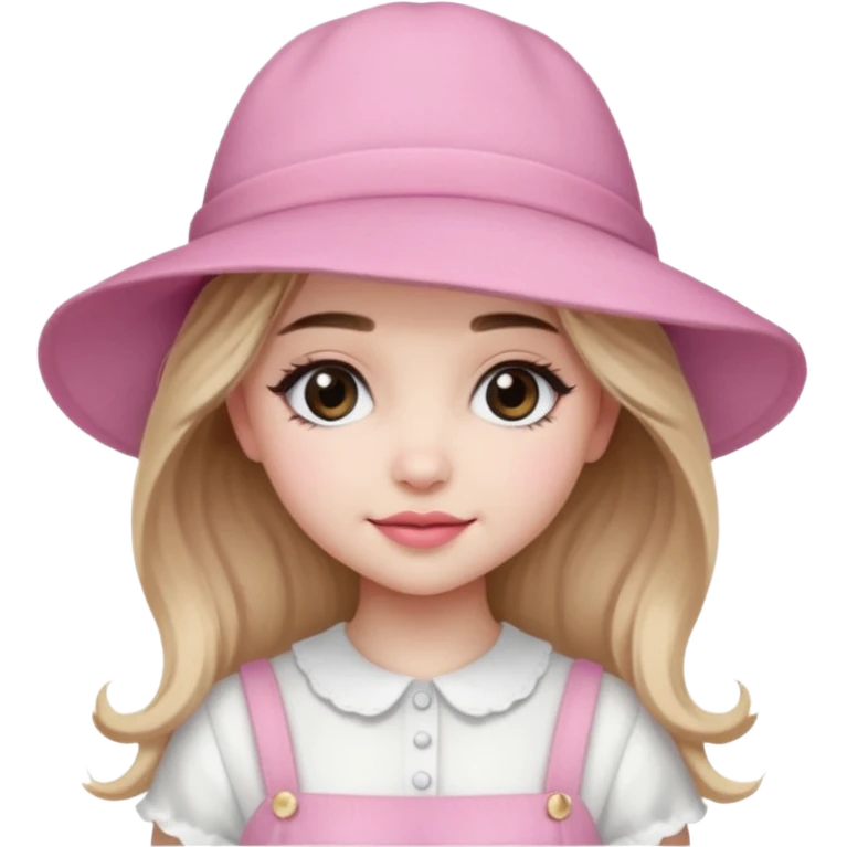 sabrina carpenter wearing Pink Hat, white dress emoji