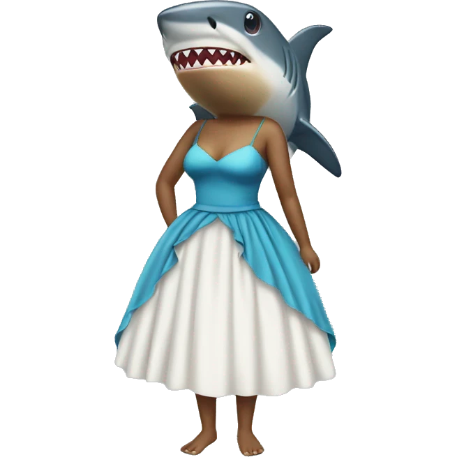shark with a dress emoji