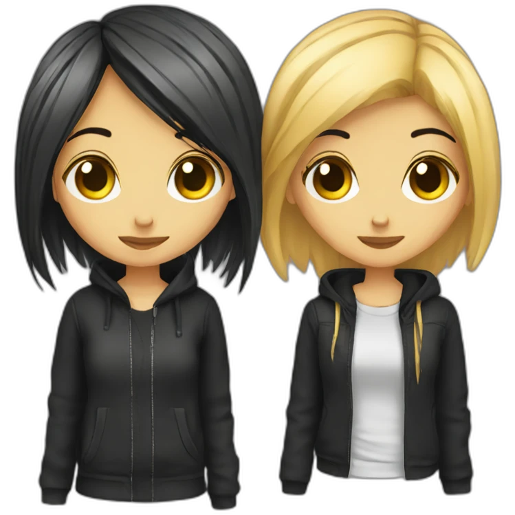 two emo girlfriends emoji