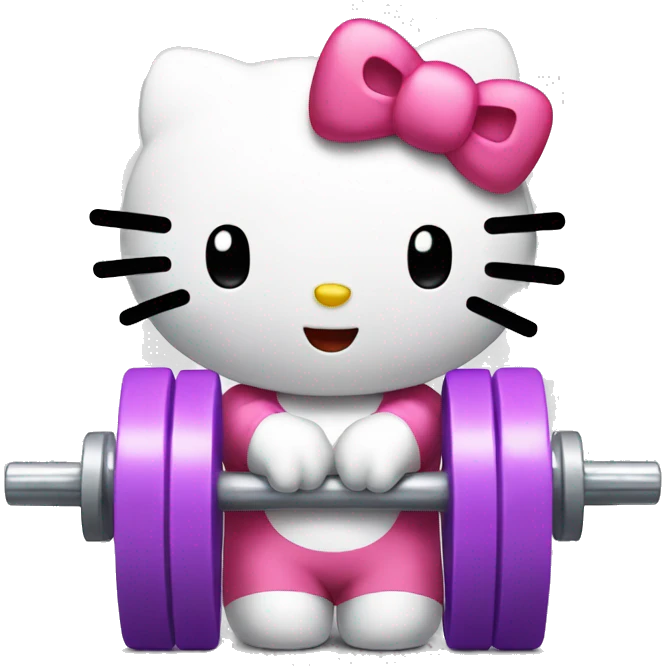 Hello kitty lifting weights  emoji