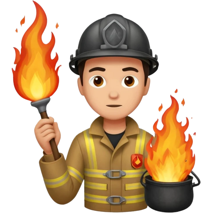 человек тушит огонь emoji