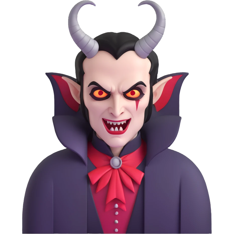 Vampire with demonic horns emoji