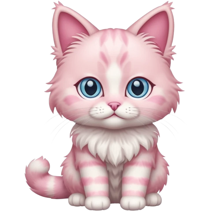full body of baby Ragdoll pink cat  emoji