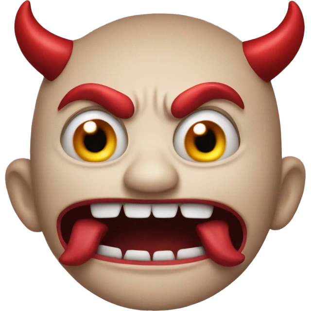 Devil emoji with crazy face emoji