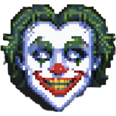 heart with joker face features emoji