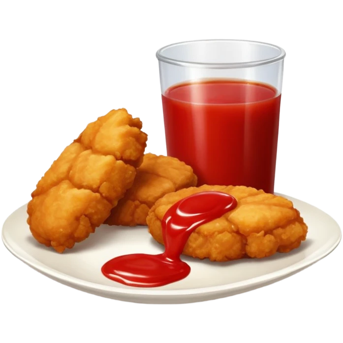 Chicken nugget with ketchup emoji