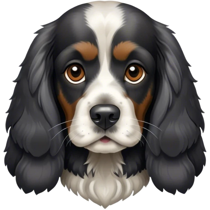 Male english cocker spaniel black and dark silver emoji