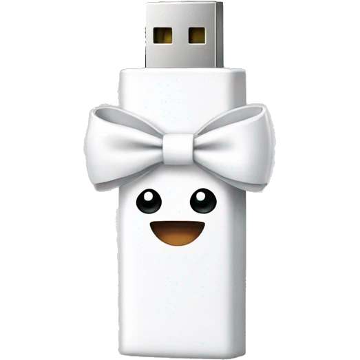 pendrive with white bow emoji