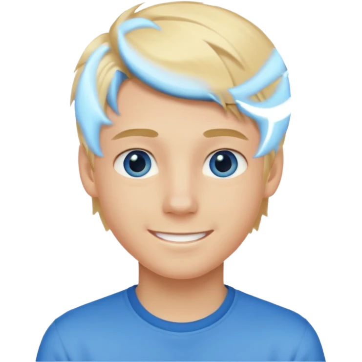 Teenage boy, blond, blue eyes emoji
