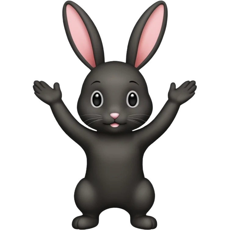 Lapin noir qui fête une victoire emoji