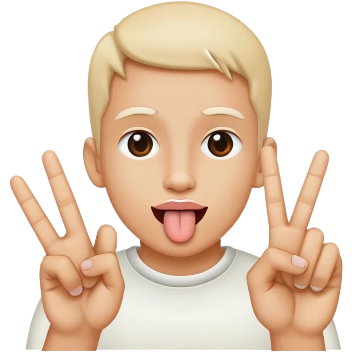 Tongue out peace sign emoji