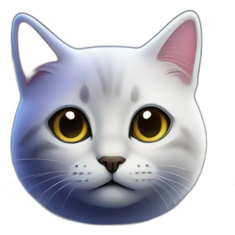 surprising small cat face on spreading out nebula with dark cosmic space background emoji