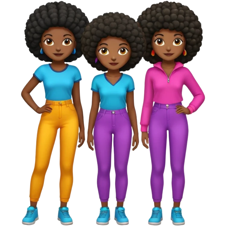 Full body big black girls with afros emoji