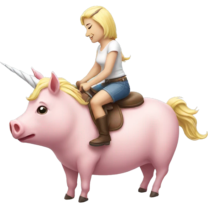 unicorn riding a pig emoji
