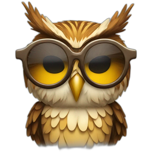 buho con gafas para sol emoji