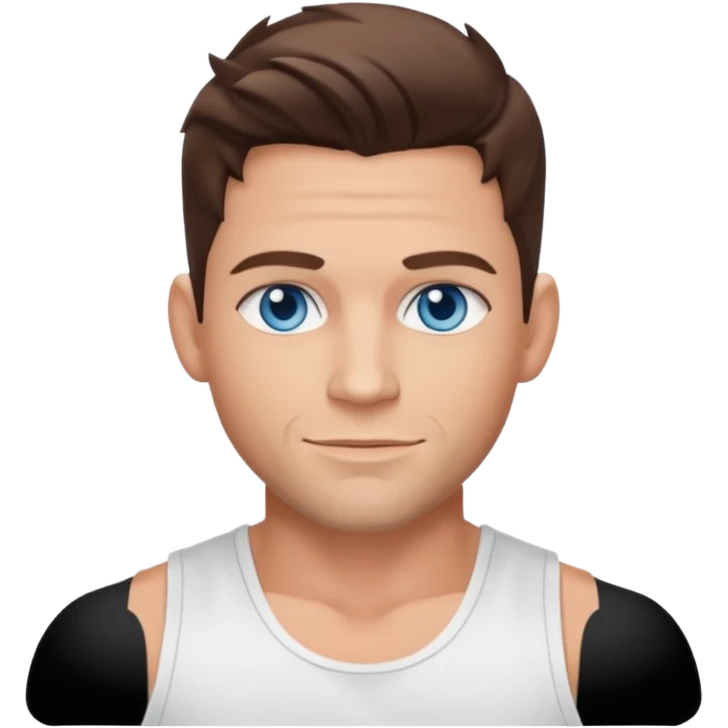 Jeff Timmons blue eyes, brown hair, white tank top emoji