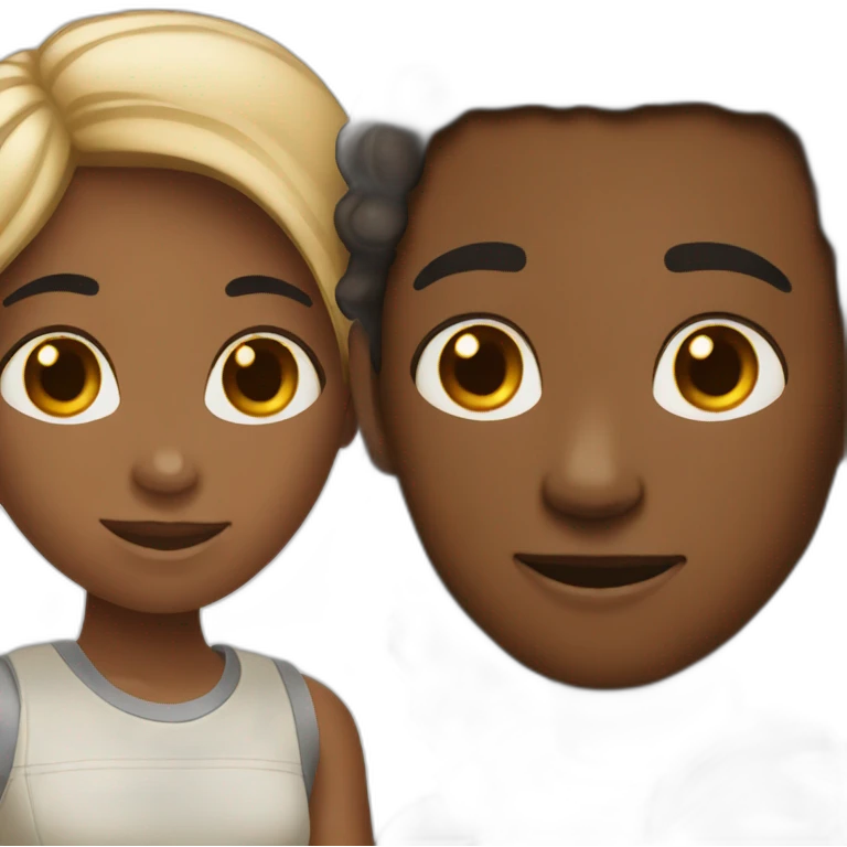 black girl and white boy couple emoji