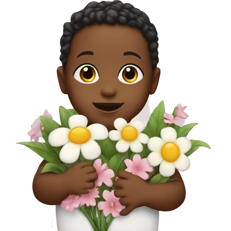 Baby with flowers  emoji