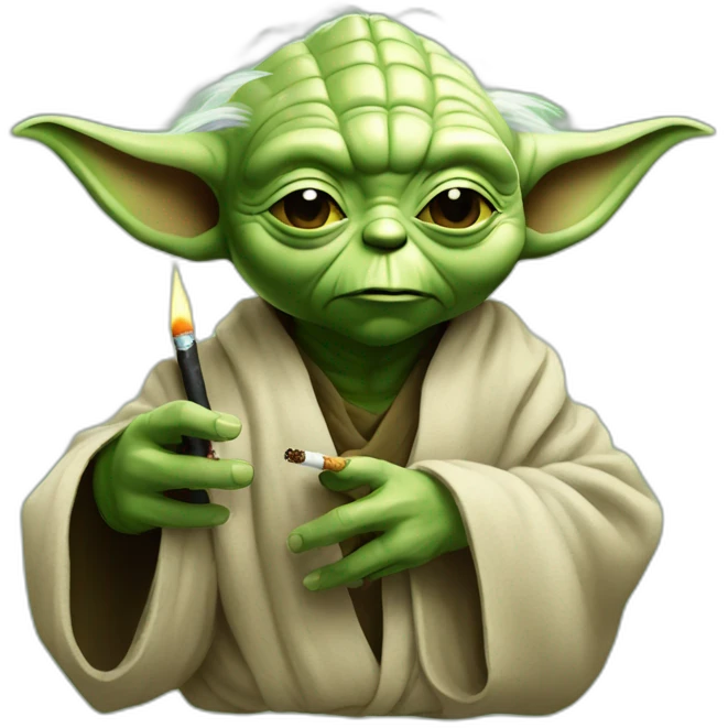 yoda avec une cigarette emoji