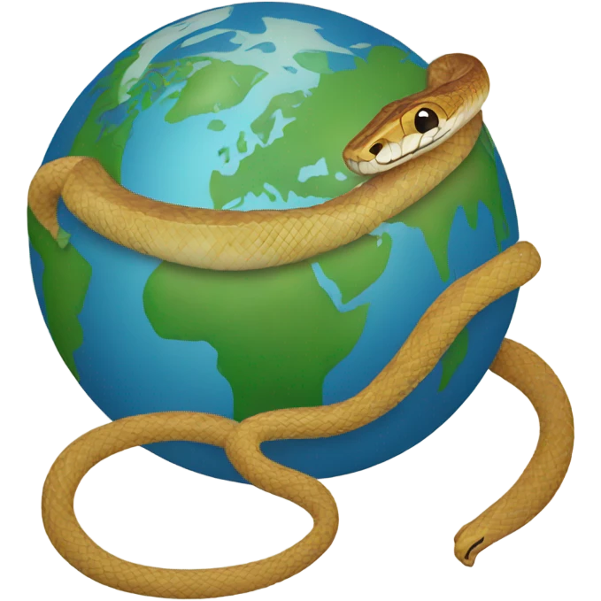 Snake wrapped around the globe emoji