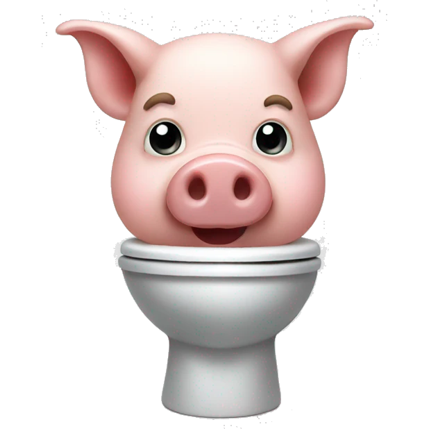 Pig on a toilet emoji