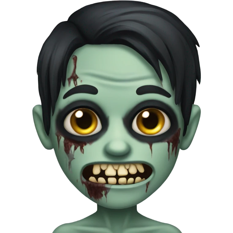 zombie boy with long black hair emoji