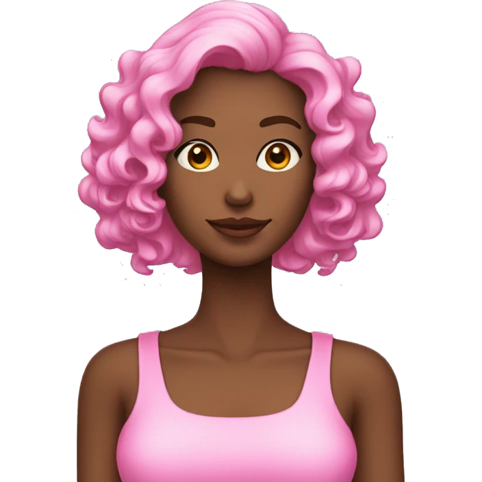 Mulher BRANCA com cabelo LISO rosa emoji