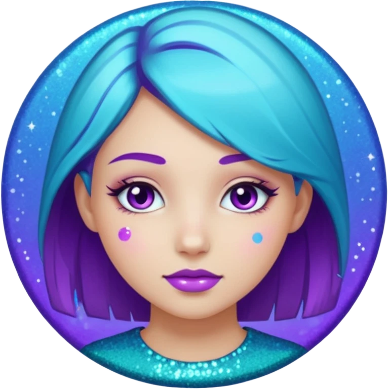 1 human girl Glitter purple and cian inner circle emoji