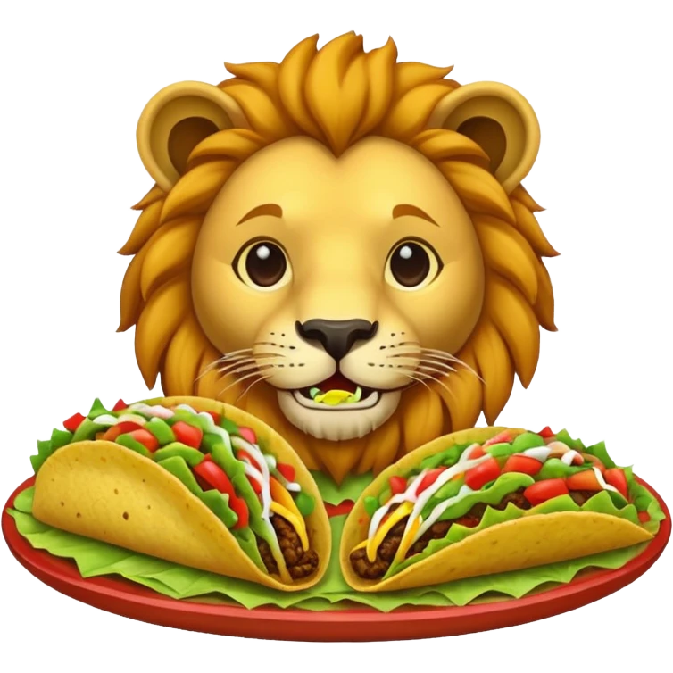 taco eating lion emoji