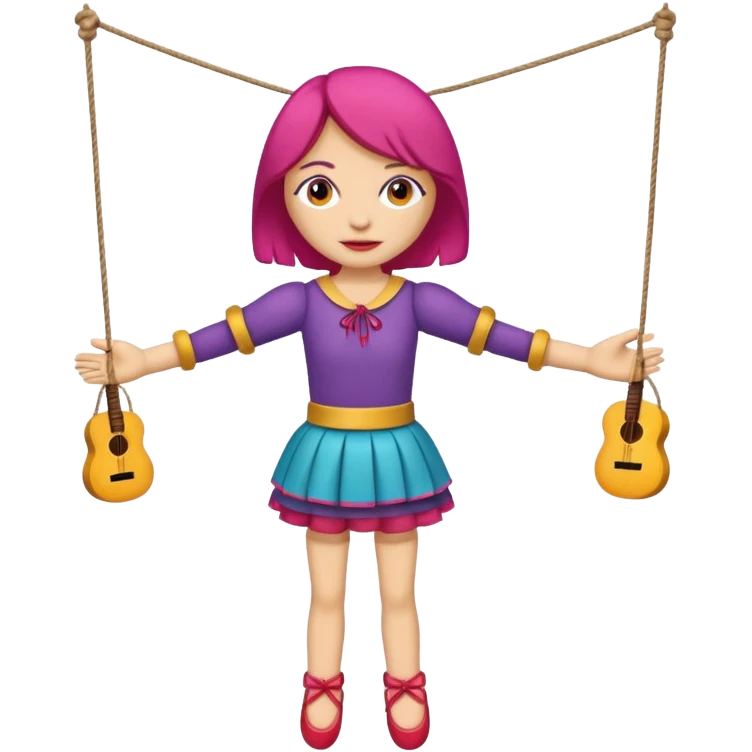 Icon for Puppet Theater: a girl puppet body on strings emoji