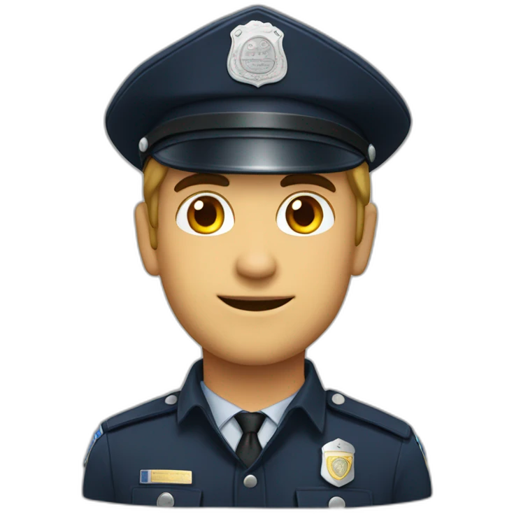 Policier qui sourie beaucoup emoji
