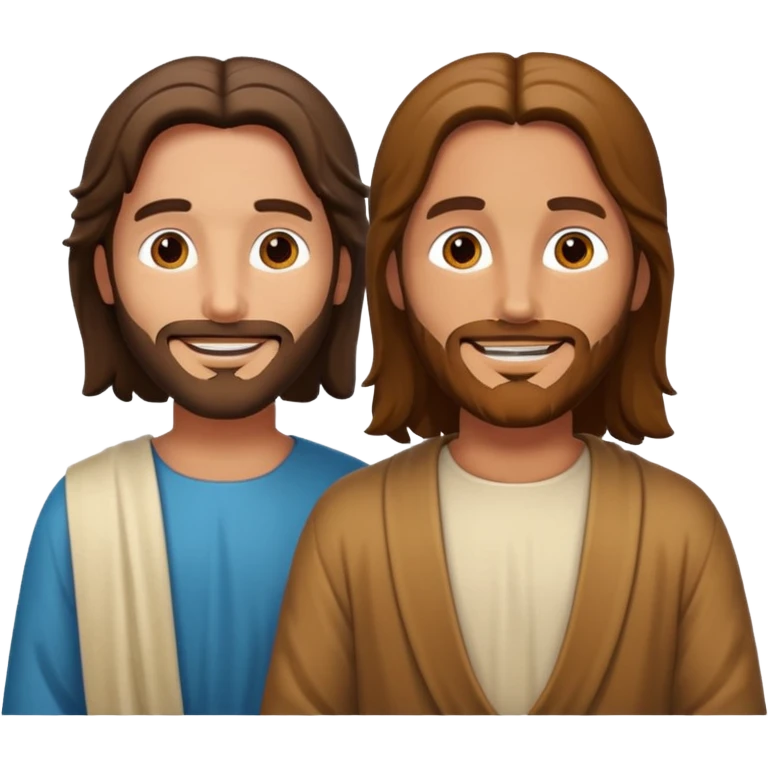 Jesus and a person smiling together emoji